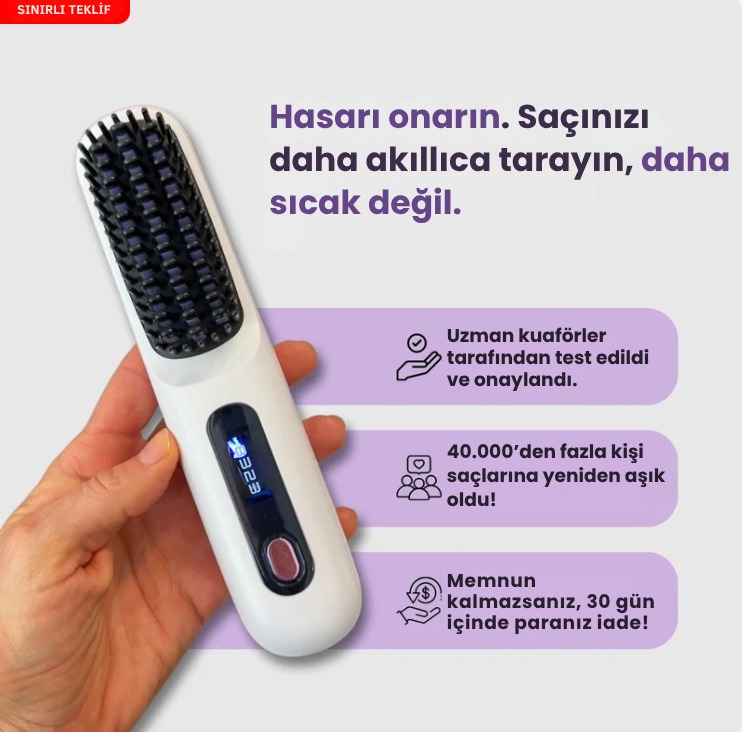 NoveaLuxe™ Taşınabilir Düzleştirici Tarak